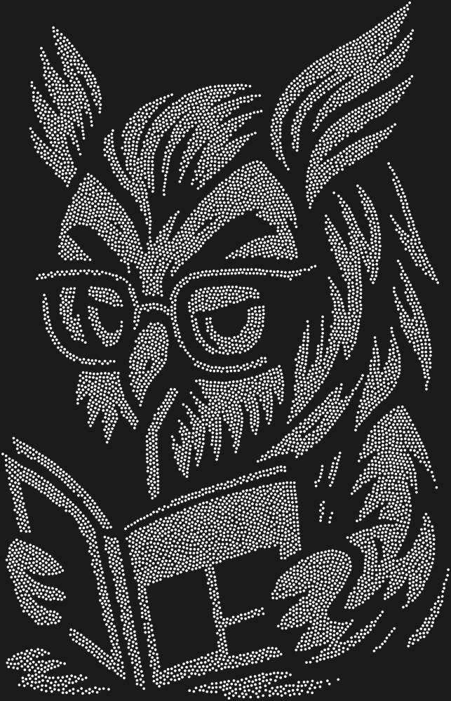 Трафарет Owl with glasses — RHT_OWLBOOK1_SS8_CRYSTAL_CLEAR