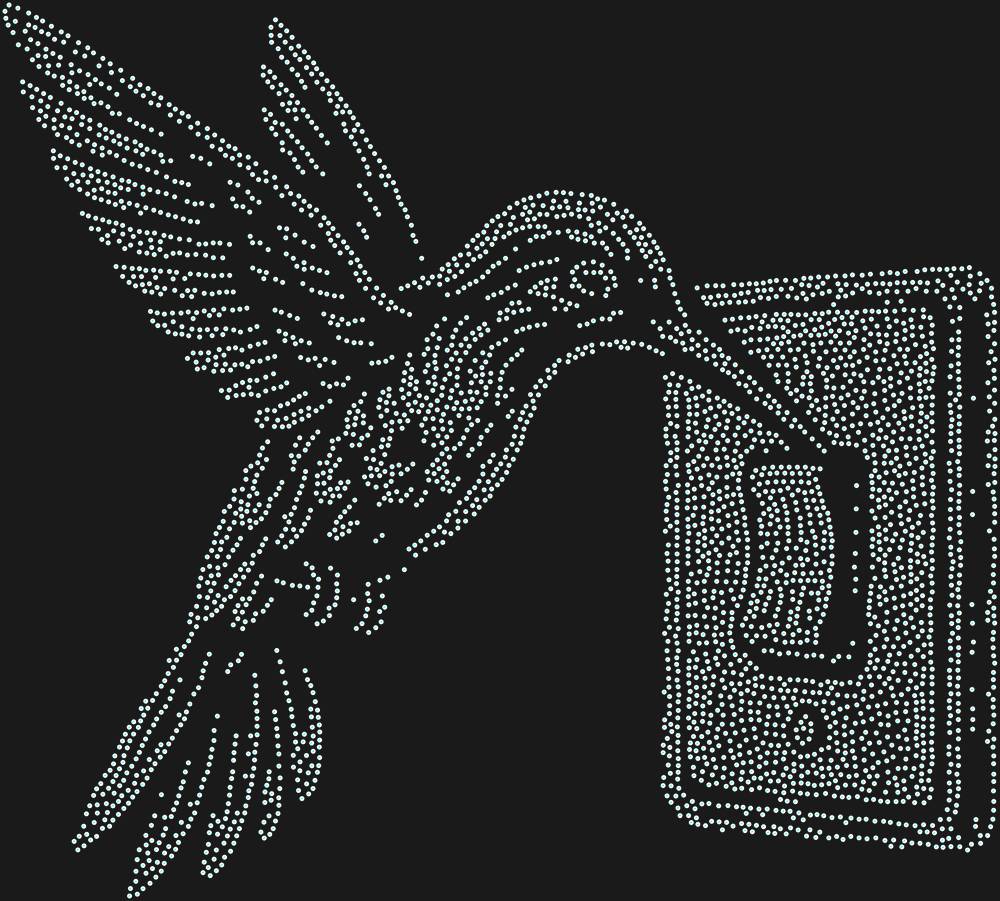Трафарет Колибри — RHT_HUMMINGBIRD2_SS10_CRYSTAL_AB_DMC