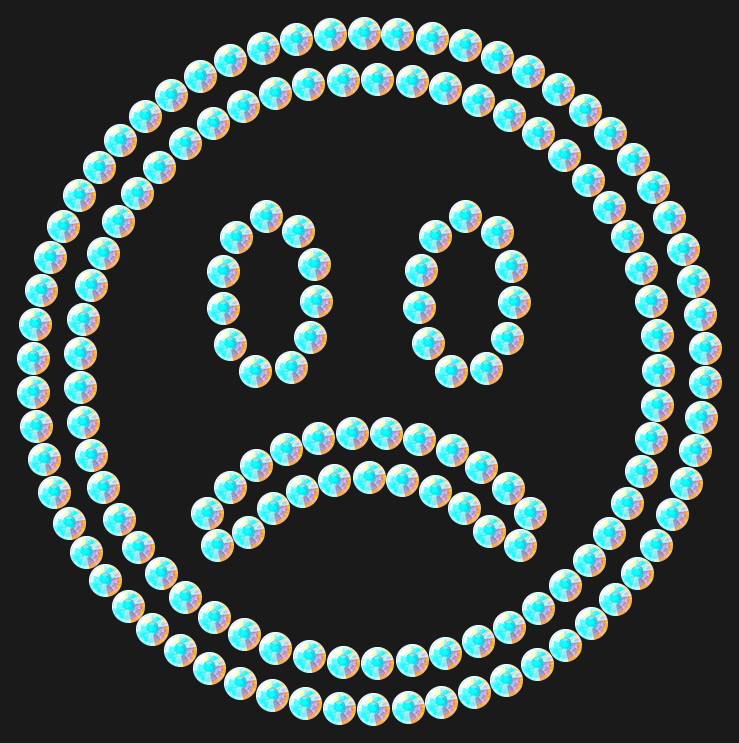 Трафарет Sad emoji — RHT_SMILE6_SS10_CRYSTAL_AB_DMC