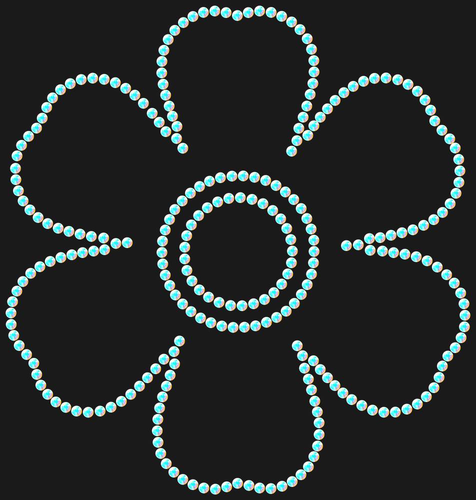 Трафарет Forget-me-not — RHT_FLOWER3_SS20_CRYSTAL_AB_DMC
