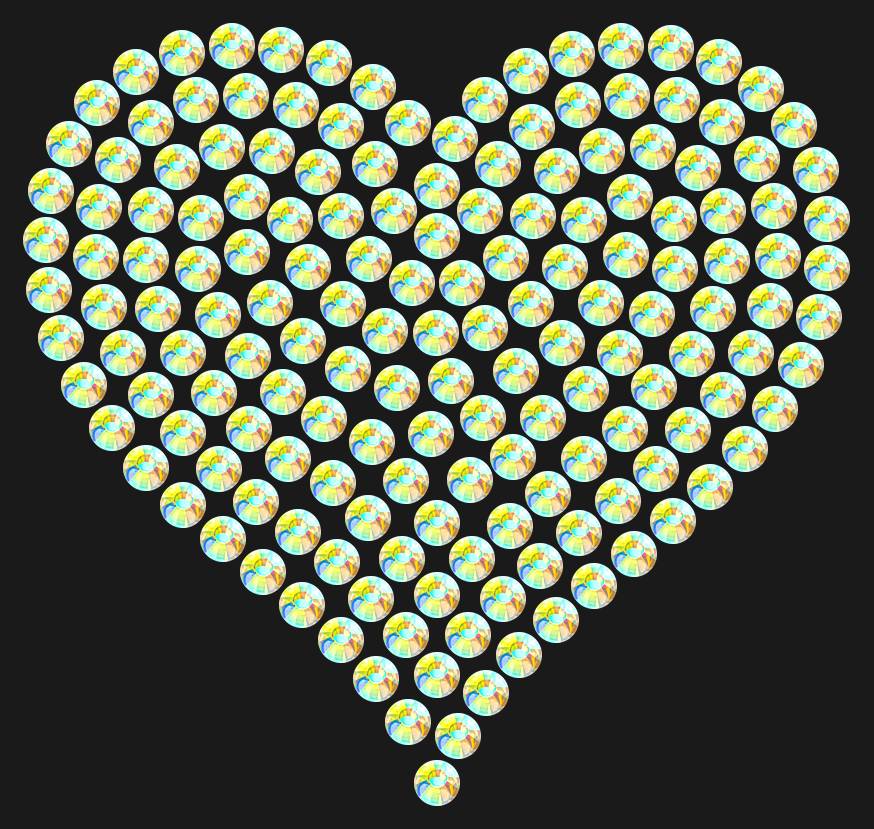 Трафарет Heart average — RHT_HEART2_SS16_CRYSTAL_AB