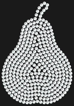 "Bent Pear" pattern by numbers. 366 rhinestones. This delicate pattern gives things lively warmth and home comfort, creating an atmosphere of coziness and natural harmony.