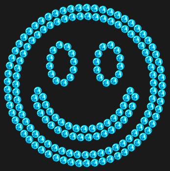 Rhinestone stencil "Smiley". 175 rhinestones. A symbol of good mood and a sincere smile, bringing lightness and a friendly character to everyday life.