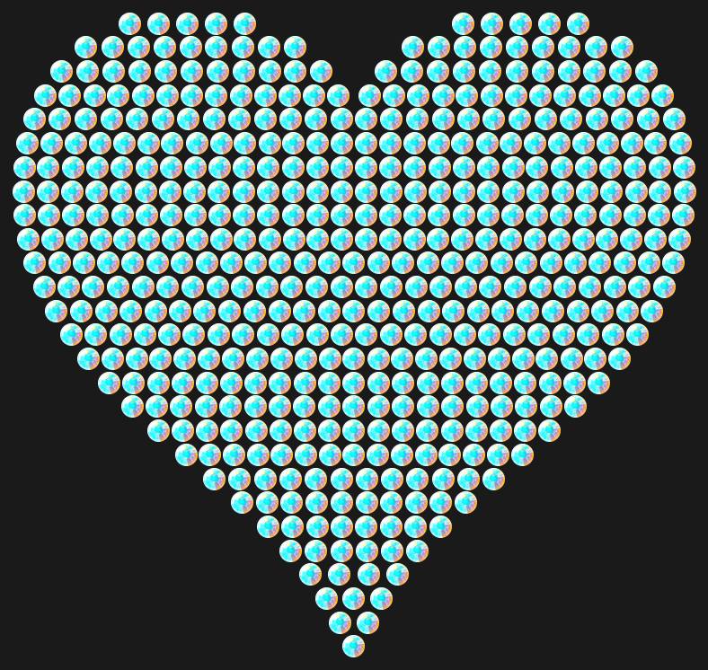 Трафарет A big heart — RHT_HEART4_SS6_CRYSTAL_AB_DMC