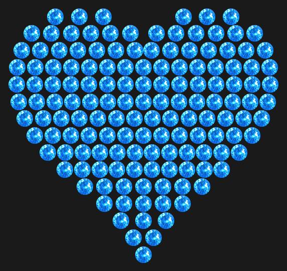 Трафарет Compact heart — RHT_HEART5_SS10_LT_SAPPHIRE