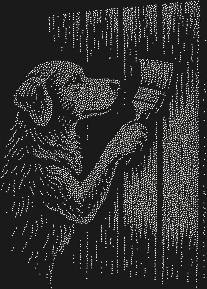 Трафарет Собака красит забор — RHT_DOG7_SS10_CRYSTAL_AB