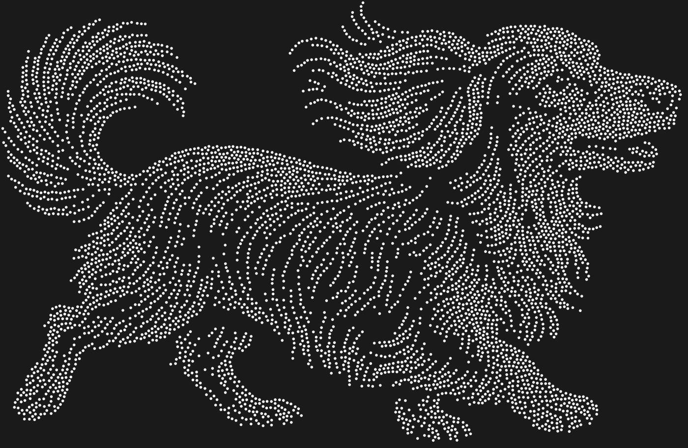 Трафарет Длинношерстная такса — DACHSHUNDRUN1