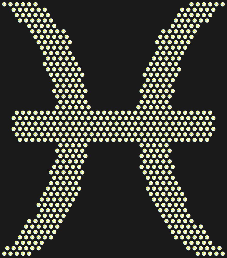 Трафарет Pisces zodiac sign — RHT_ZODIACPISCES1_SS20_CRYSTAL_AB