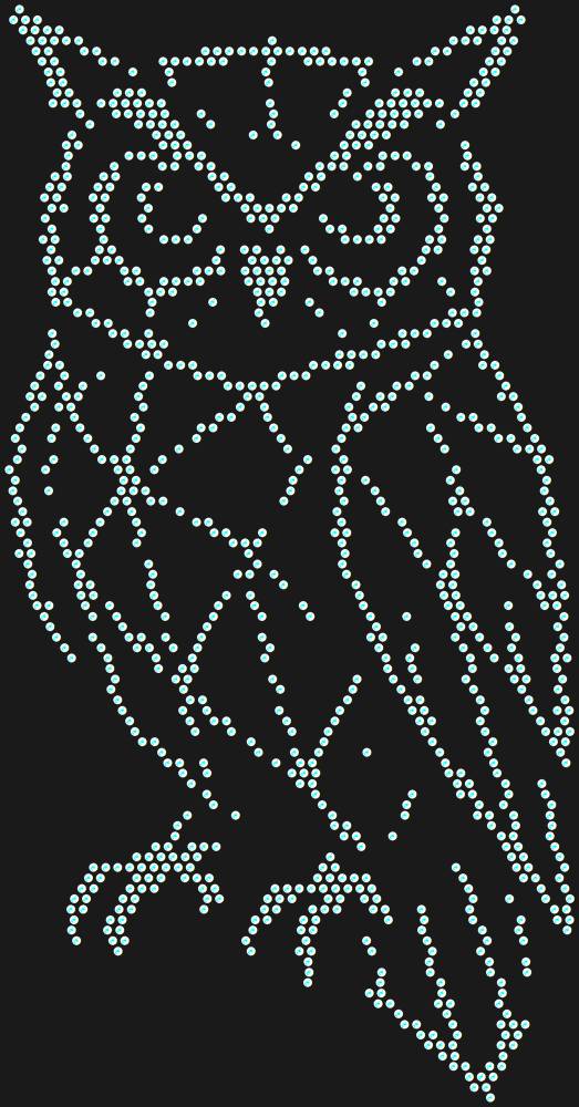 Трафарет Owl low-poly — RHT_OWL1_SS6_CRYSTAL_AB_DMC