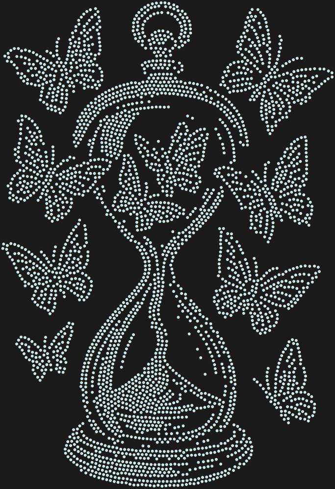 Трафарет Песочные часы с бабочками — RHT_HOURGLASS1_SS12_CRYSTAL_AB_DMC