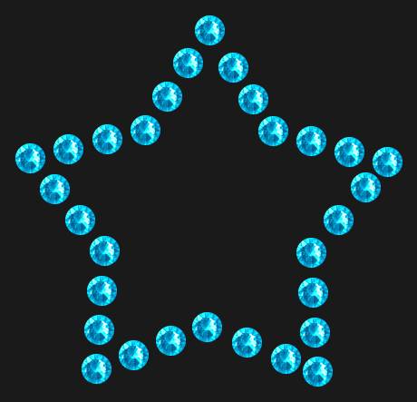 Трафарет Mini star contour — RHT_STAR4_SS10_AQUAMARINE