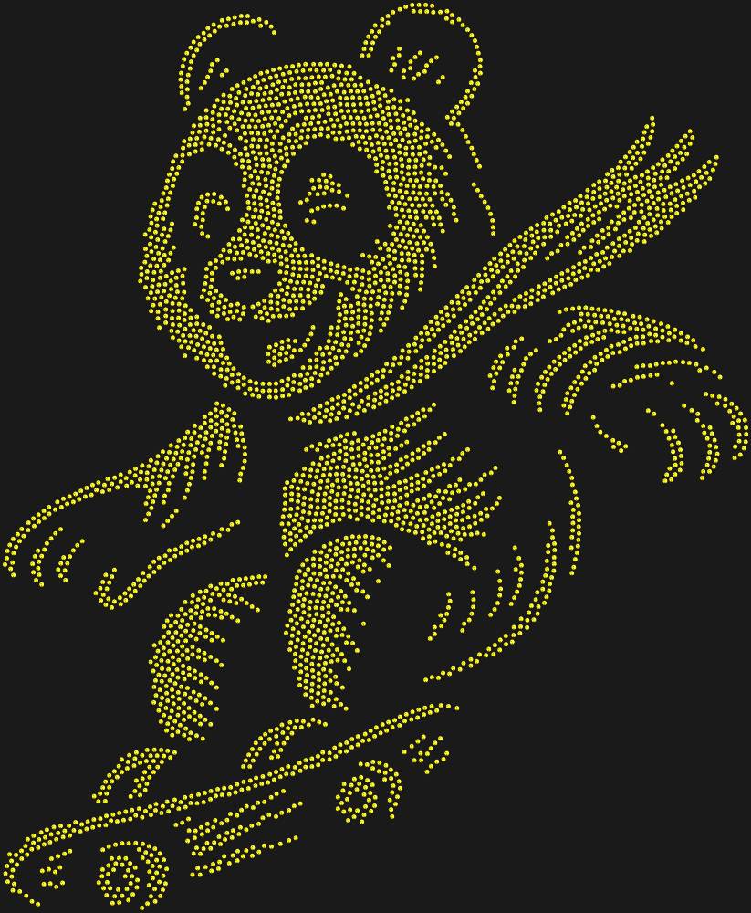 Трафарет Panda on a skateboard — RHT_PANDASKATE1_SS4_OLIVE
