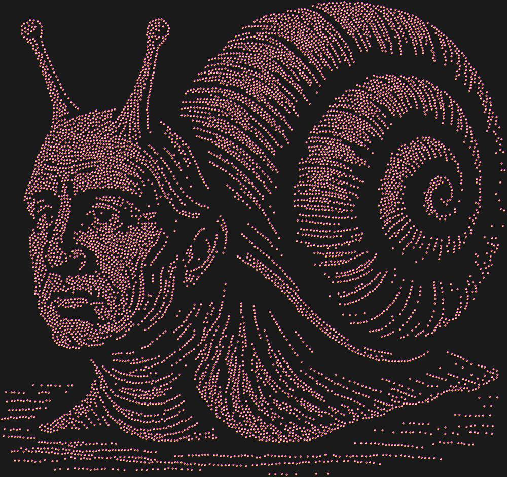 Трафарет Улитка с головой мыслителя — RHT_SNAIL2_SS16_RAINBOW