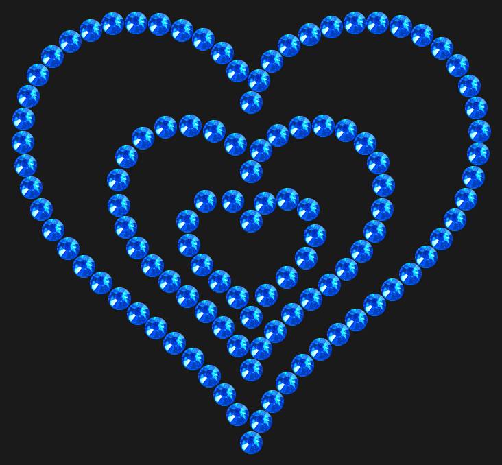 Трафарет Triple heart — RHT_HEART7_SS10_SAPPHIRE