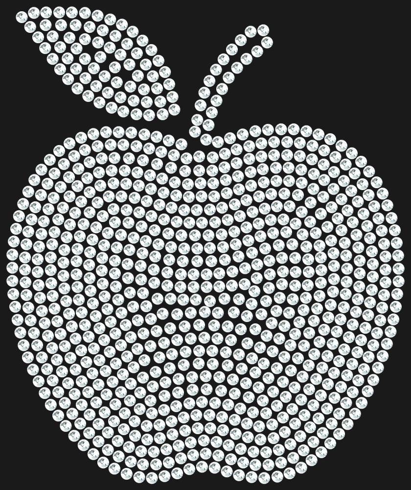 Трафарет Apple with a leaf (solid color) — RHT_APPLE1_SS6_CRYSTAL_CLEAR