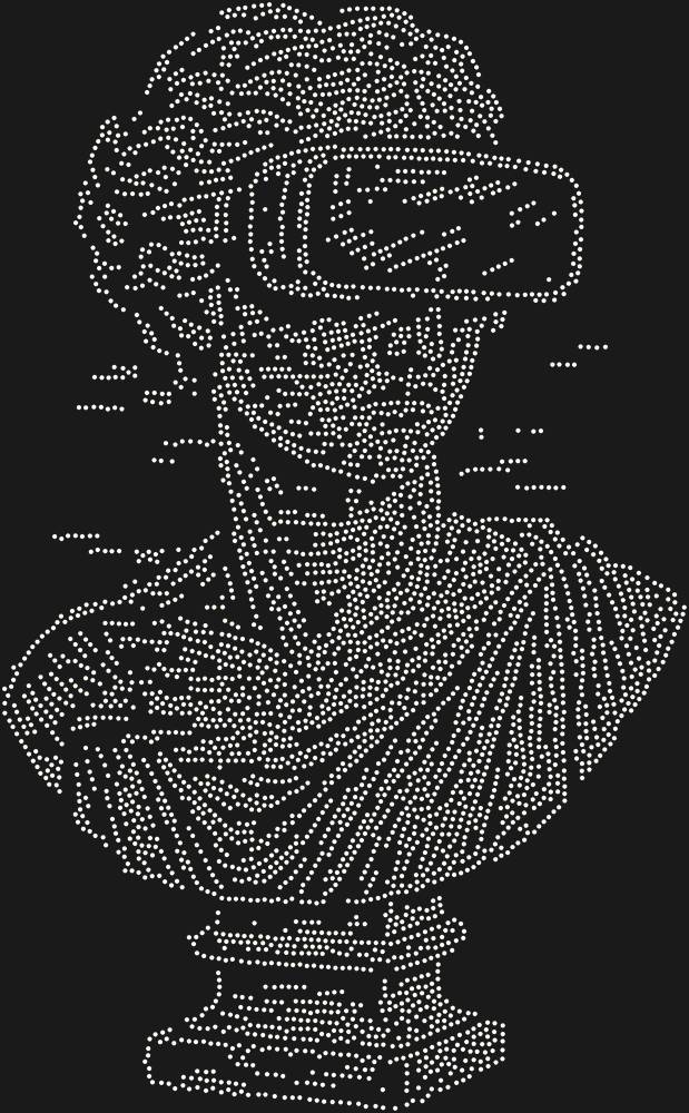 Трафарет Заглюченный Бюст — RHT_GLAZEDBUST1_SS12_CRYSTAL_AB