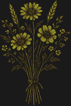 Колоски злаков и полевые цветы, искрящиеся 8715 стразами, – это нежный шепот лета, застывший в танце бриллиантовых росинок на полевых просторах.