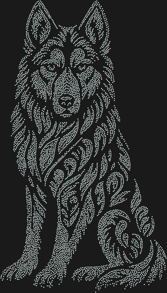 Трафарет Хаски — RHT_HUSKY1_SS10_CRYSTAL_AB_DMC