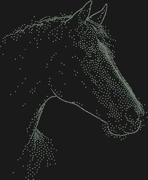 Шаблон из страз Лошадь портрет, сияющий 1718 искрами, оживит в доме грацию и благородство, запечатленные в каждом переливе.