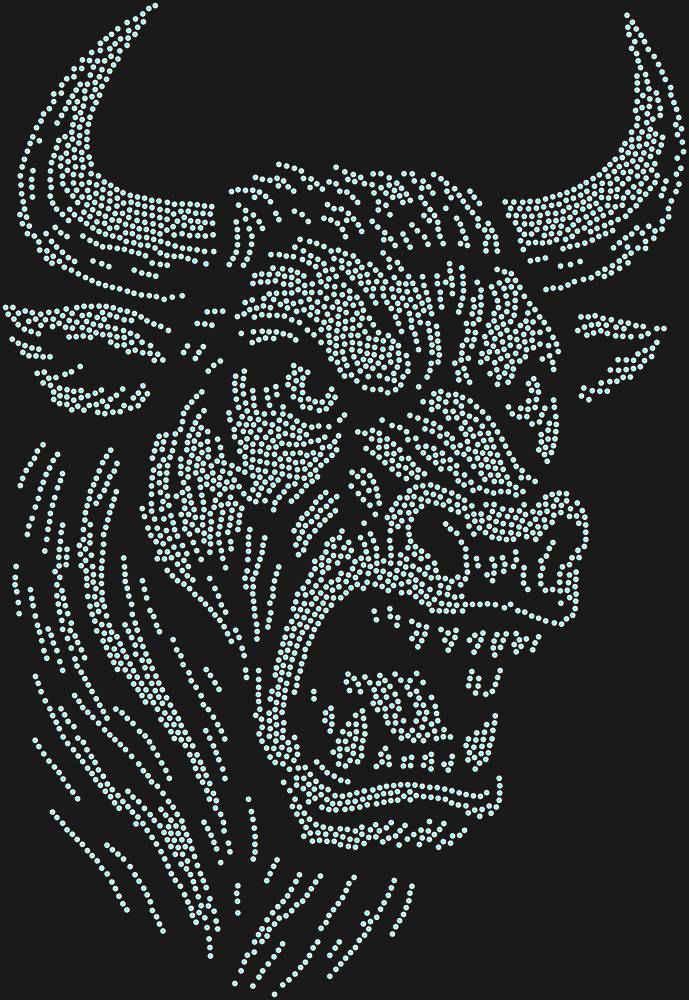 Трафарет Разъяренный бык — RHT_BULL2_SS10_CRYSTAL_AB_DMC