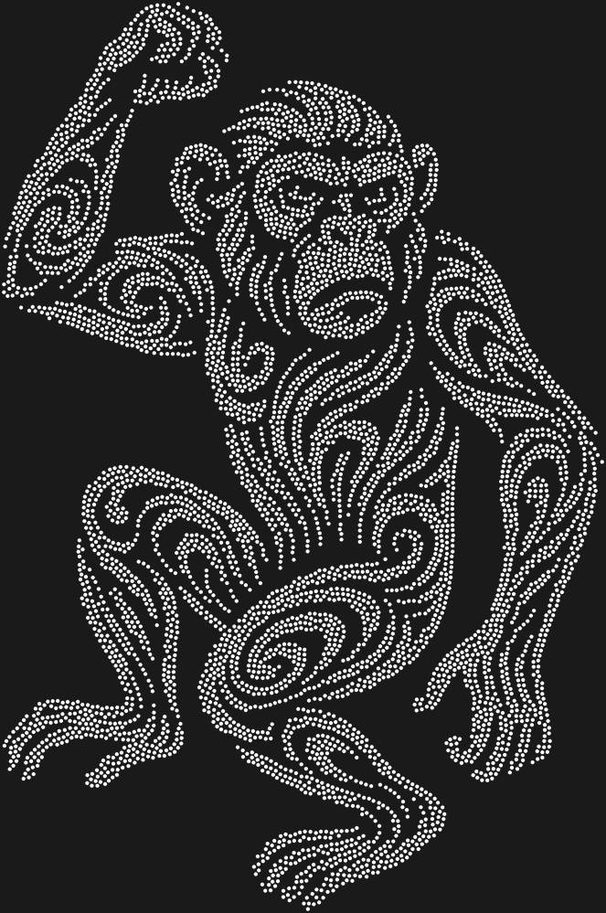 Трафарет Обезьяна — RHT_MONKEY1_SS20_CRYSTAL_CLEAR