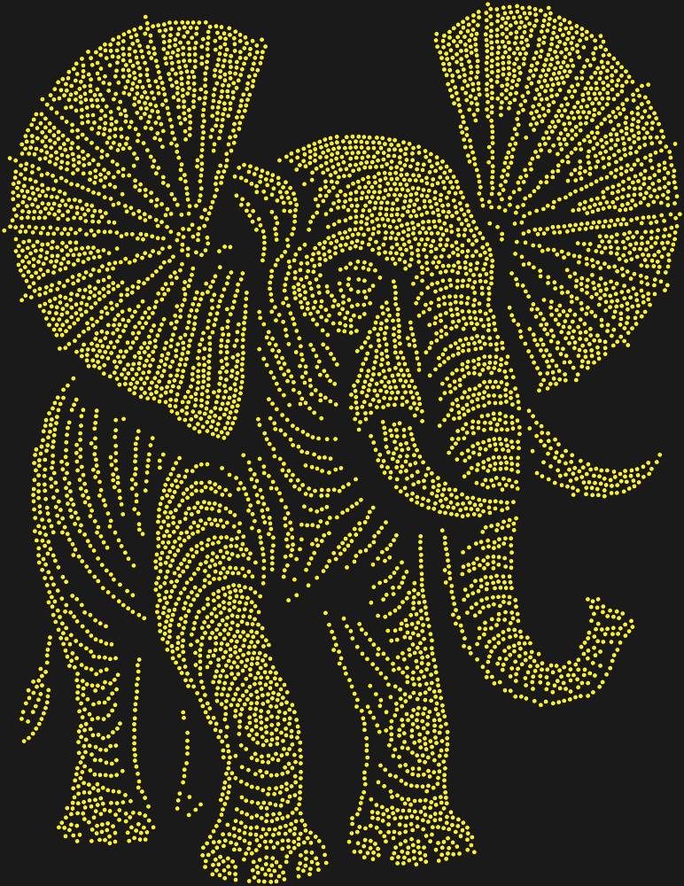 Трафарет Слон уши веером — RHT_ELEPHANT3_SS10_TOPAZ