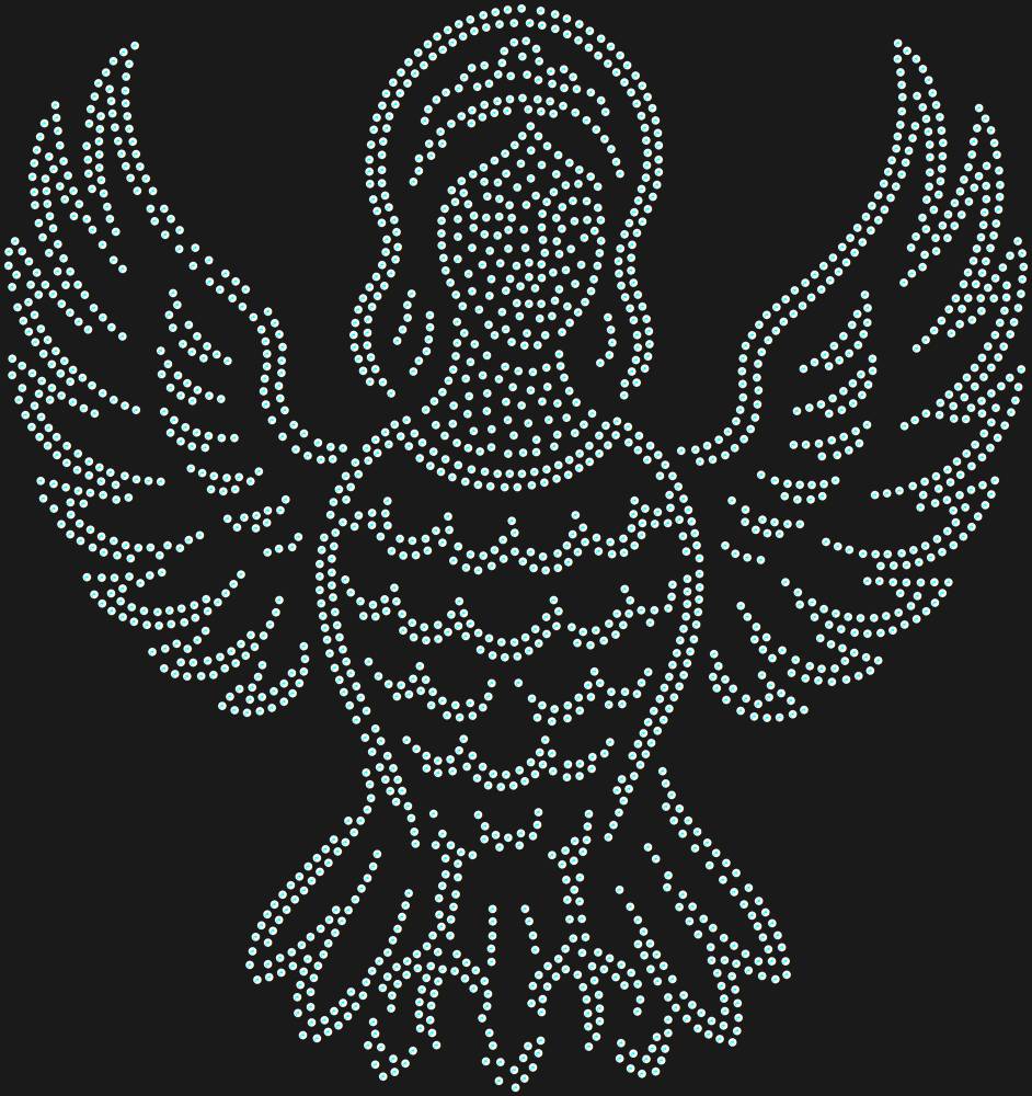 Трафарет Alkonost bird — RHT_ALKONOST1_SS20_CRYSTAL_AB_DMC