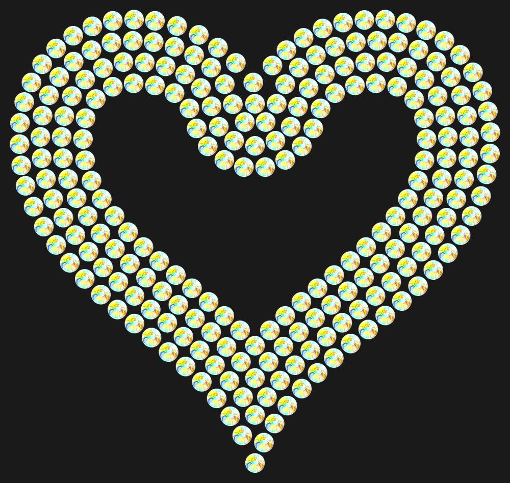 Трафарет Outline heart — RHT_HEART3_SS16_CRYSTAL_AB