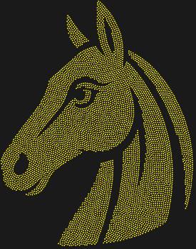 Трафарет из страз «Голова лошади», сияющий 5540 искрами, оживит любую вещь, повествуя о грации и свободе, что зовёт за горизонт.