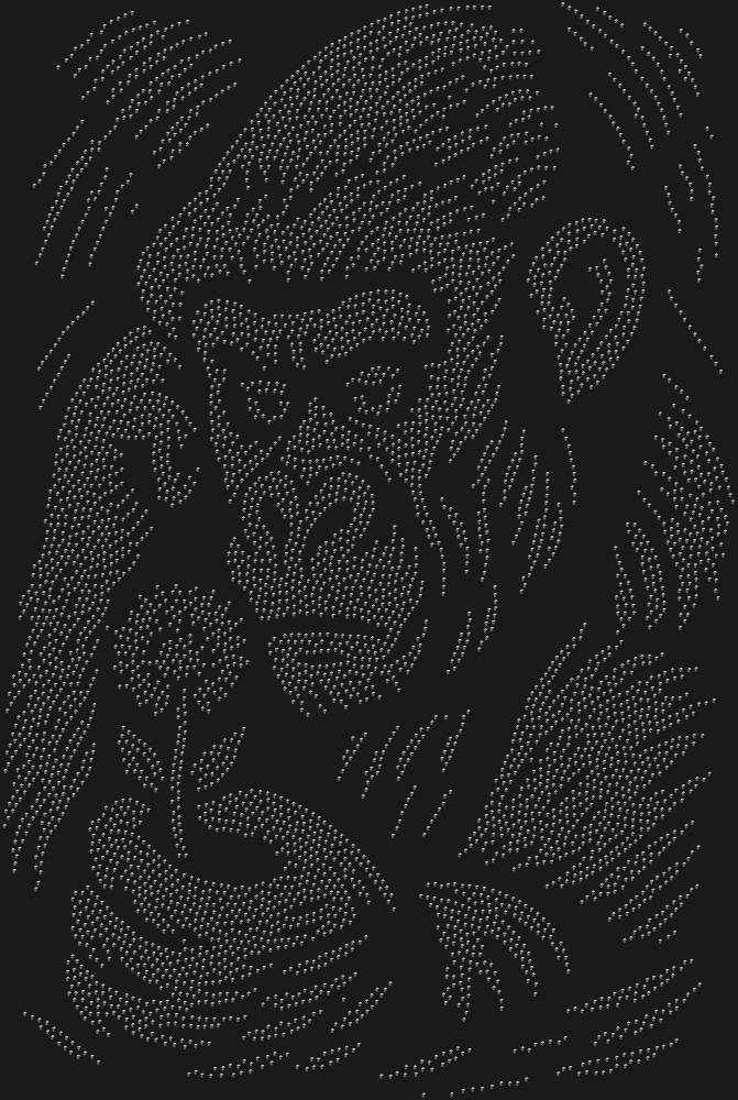 Трафарет Горилла и цветок — RHT_GORILLA1_SS6_JET_BLACK