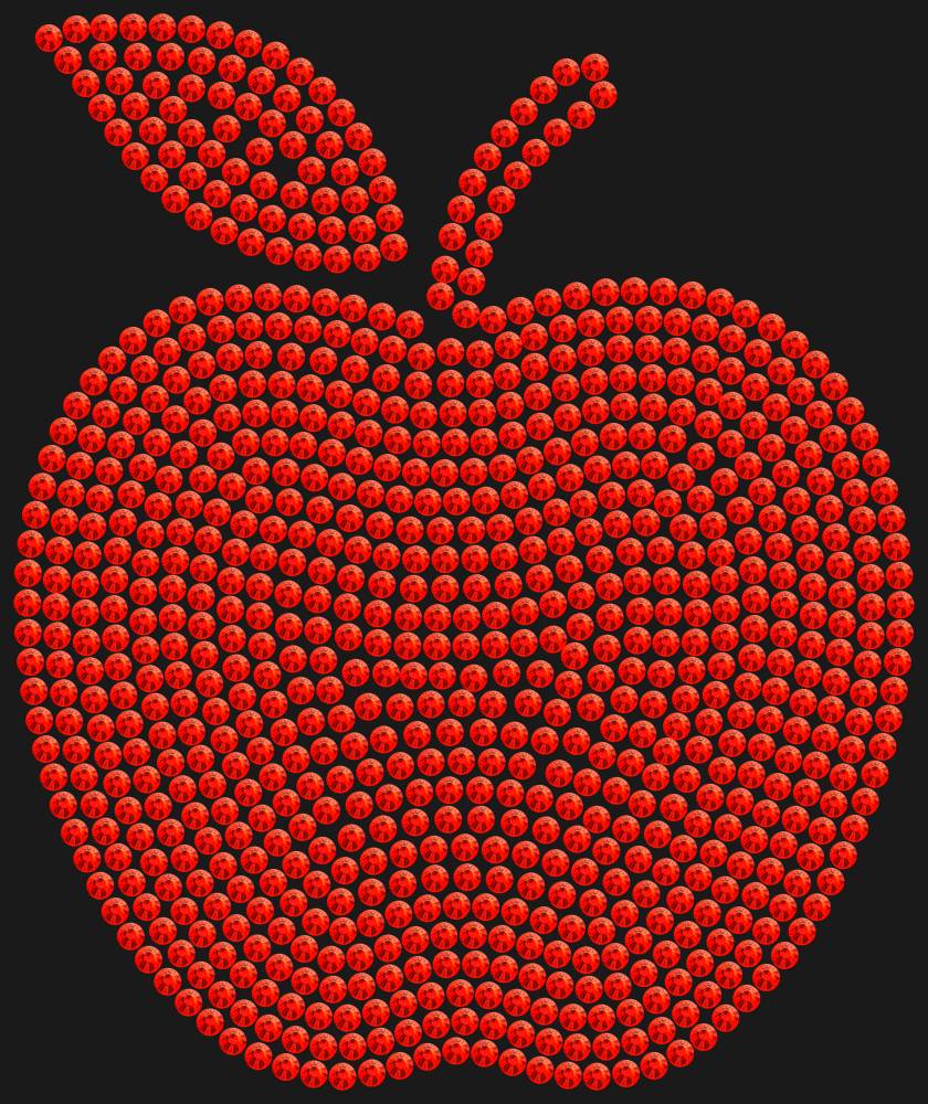 Трафарет Apple with a leaf (solid color) — RHT_APPLE1_SS16_LT_SIAM