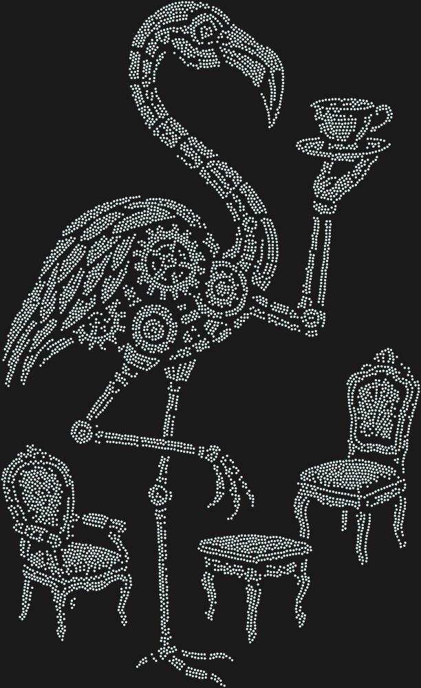 Трафарет Чаепитие механического фламинго — RHT_FLAMINGO2_SS16_CRYSTAL_AB_DMC