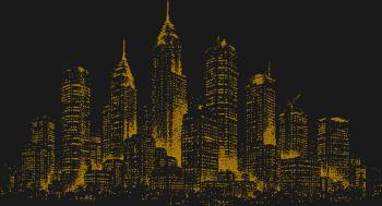 Рисунок из страз «Панорама ночного города», сияющий 6428 огнями, раскроет перед вами магию миллионов звёзд, застывших в плену городского пейзажа.