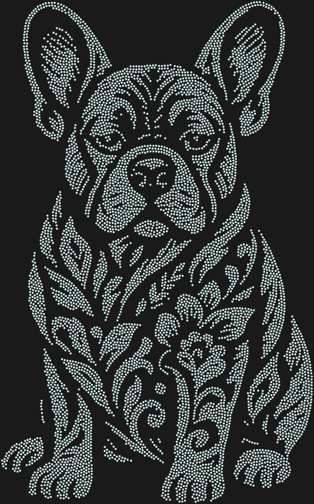 Трафарет French Bulldog — RHT_FRENCHBULLDOG1_SS5_CRYSTAL_AB_DMC