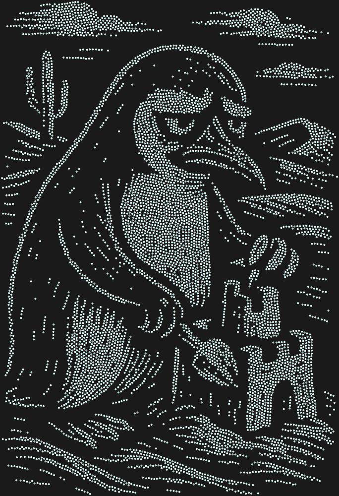 Трафарет Пингвин в пустыне — RHT_PENGUIN2_SS6_CRYSTAL_AB_DMC
