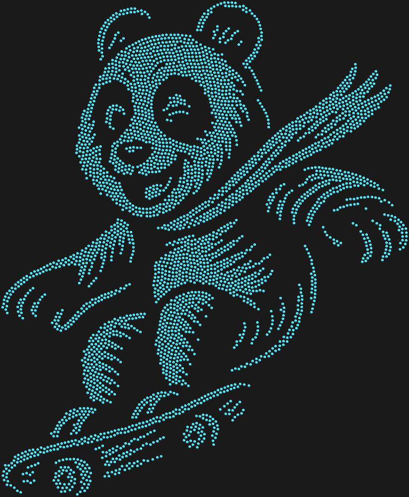 Трафарет Panda on a skateboard — RHT_PANDASKATE1_SS10_LT_SAPPHIRE