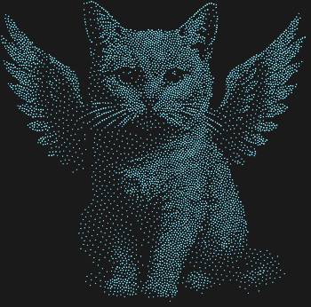 Трафарет из страз «Кот с крыльями», в котором сверкает 5531 кристалл, оживит вашу мечту о нежности и волшебстве, рассыпав по всему, к чему прикоснётся, ангельский свет.