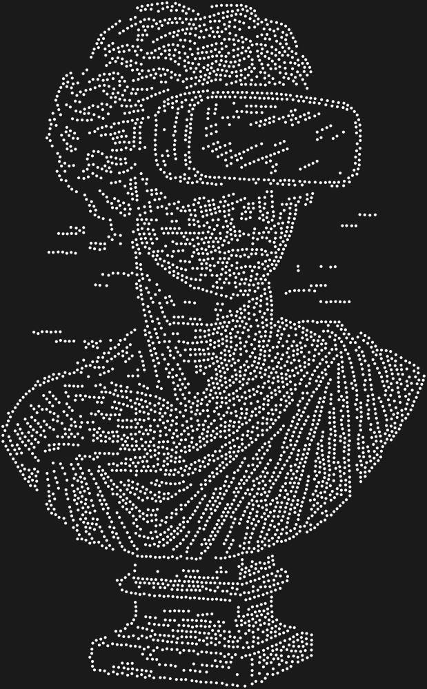 Трафарет Заглюченный Бюст — RHT_GLAZEDBUST1_SS12_CRYSTAL_CLEAR