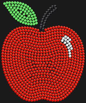 "Apple" rhinestone stencil, 808 rhinestones – a design for those who want to decorate their belongings with a cheerful and positive fruity accent.