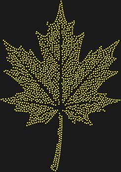 Rhinestone mosaic pattern "Maple Leaf". 1636 rhinestones. This leaf seems frozen in the moment of the golden season — light, poetic, full of quiet beauty.