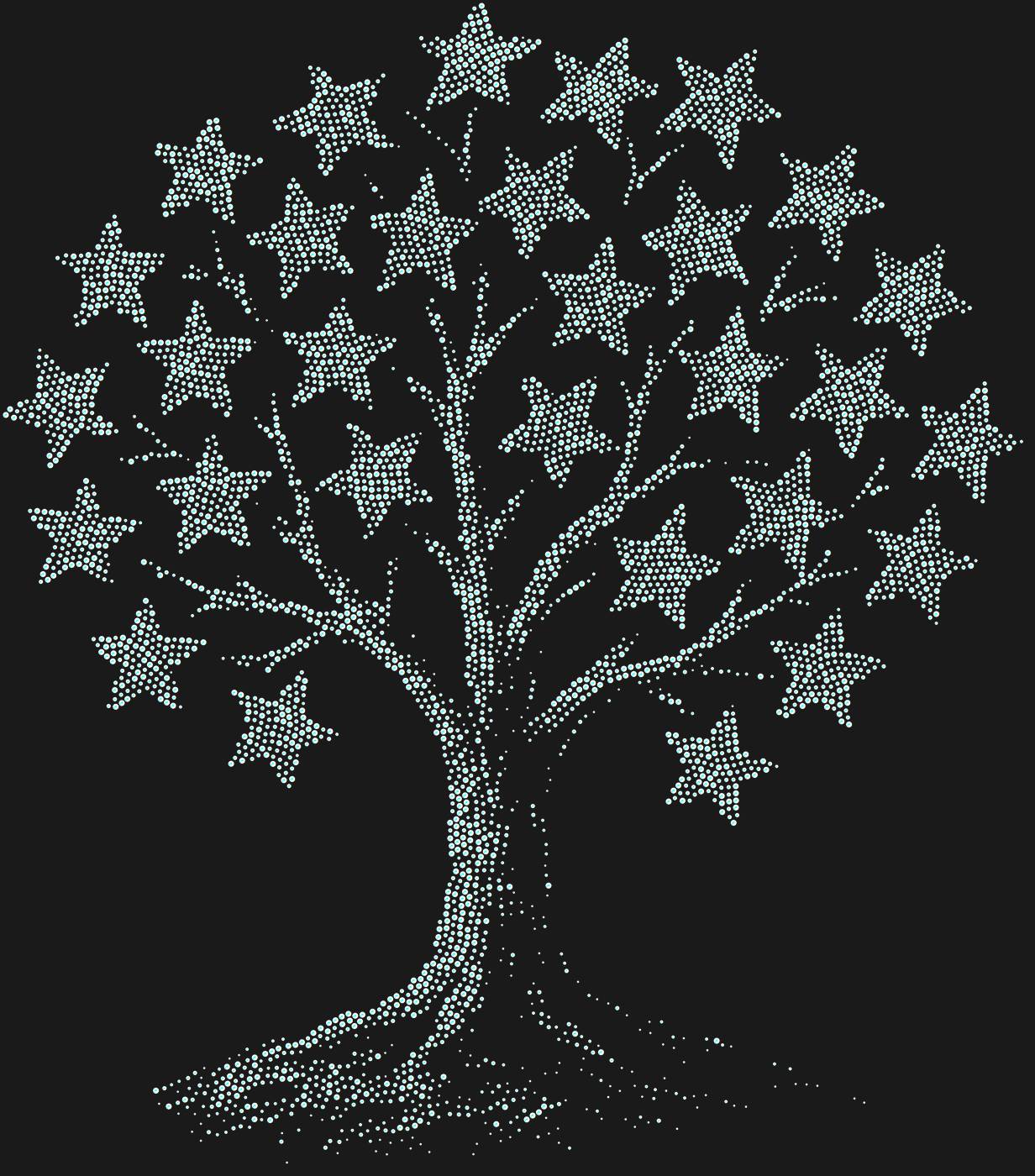 Трафарет Звездное дерево — STARRYTREE1