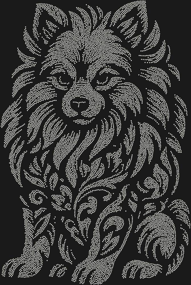 Трафарет Pomeranian Spitz — RHT_SPITZ1_SS3_CRYSTAL_AB