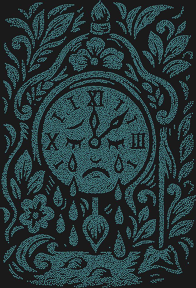 Трафарет The clock that could cry — RHT_CRYINGCLOCK1_SS3_LT_SAPPHIRE