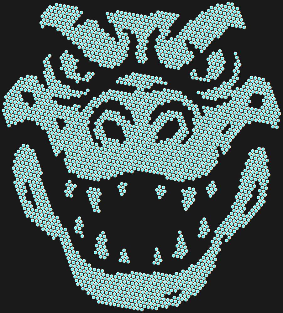 Трафарет Alligator head — RHT_CROCODILE1_SS10_CRYSTAL_AB_DMC