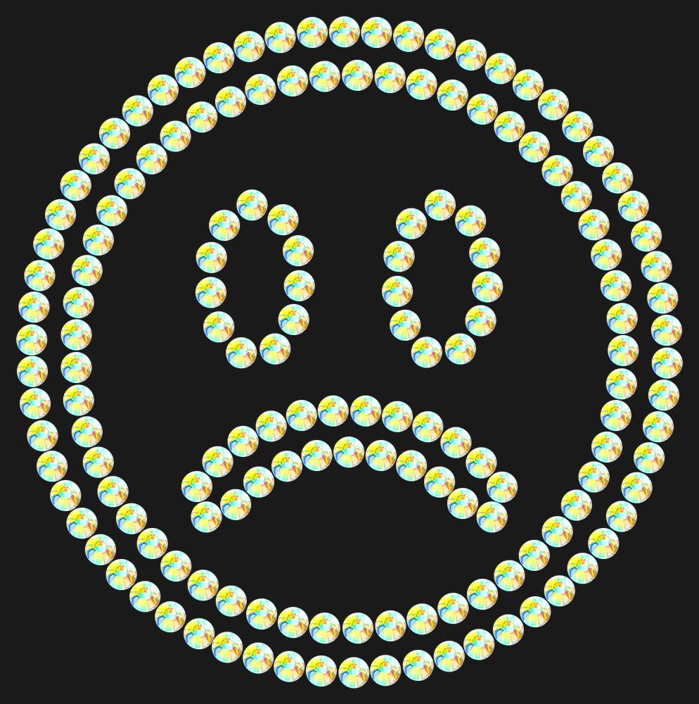 Трафарет Sad emoji — RHT_SMILE6_SS20_CRYSTAL_AB