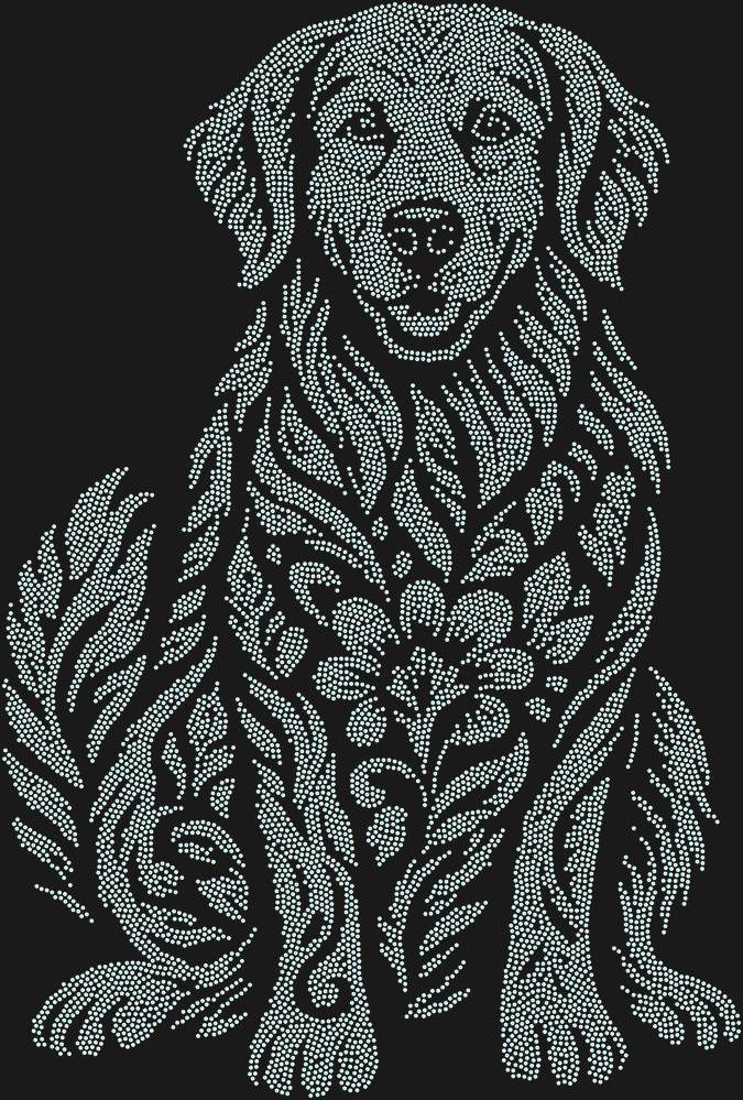 Трафарет Golden Retriever — RHT_GOLDENRETRIEVER1_SS8_CRYSTAL_AB_DMC