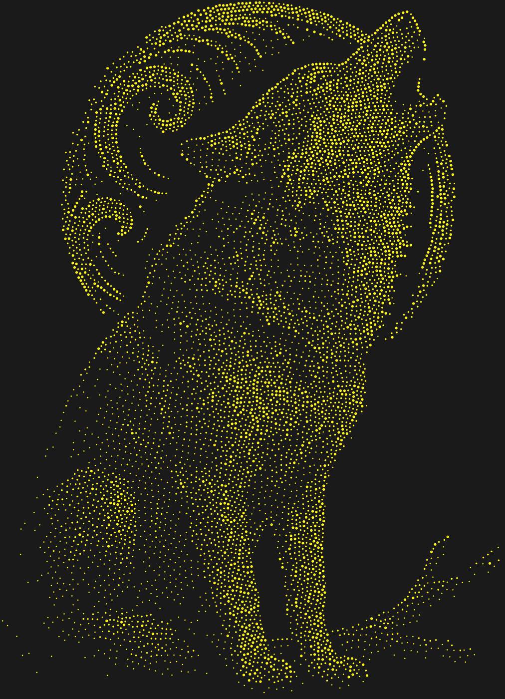 Трафарет Волк, воющий на луну — WOLFLUNA1