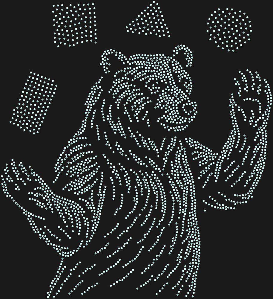 Трафарет Жонглирующий медведь — RHT_BEAR3_SS12_CRYSTAL_AB_DMC