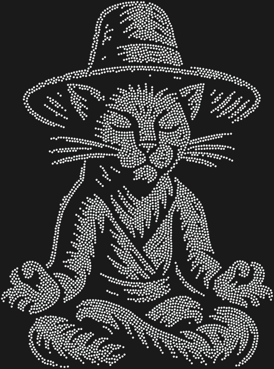Трафарет Левитирующий кот в шляпе — CATMEDITATE1