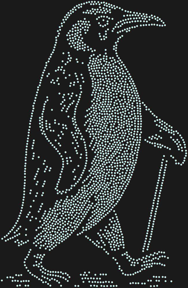Трафарет Важный пингвин с тростью — RHT_PENGUIN1_SS20_CRYSTAL_AB_DMC